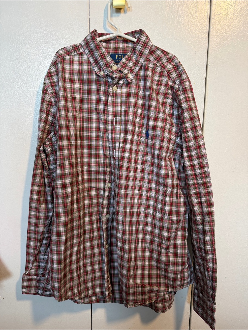 Polo by Ralph Lauren Red and White Plaid Button-Down Shirt